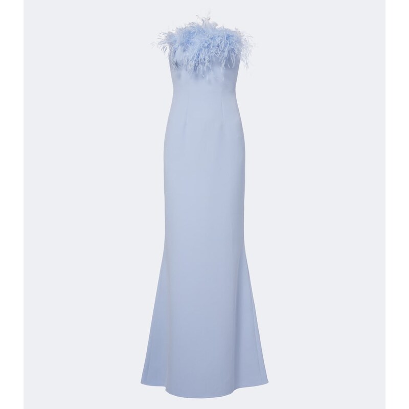 Safiyaa Soshin feather-trimmed crÃªpe gown
