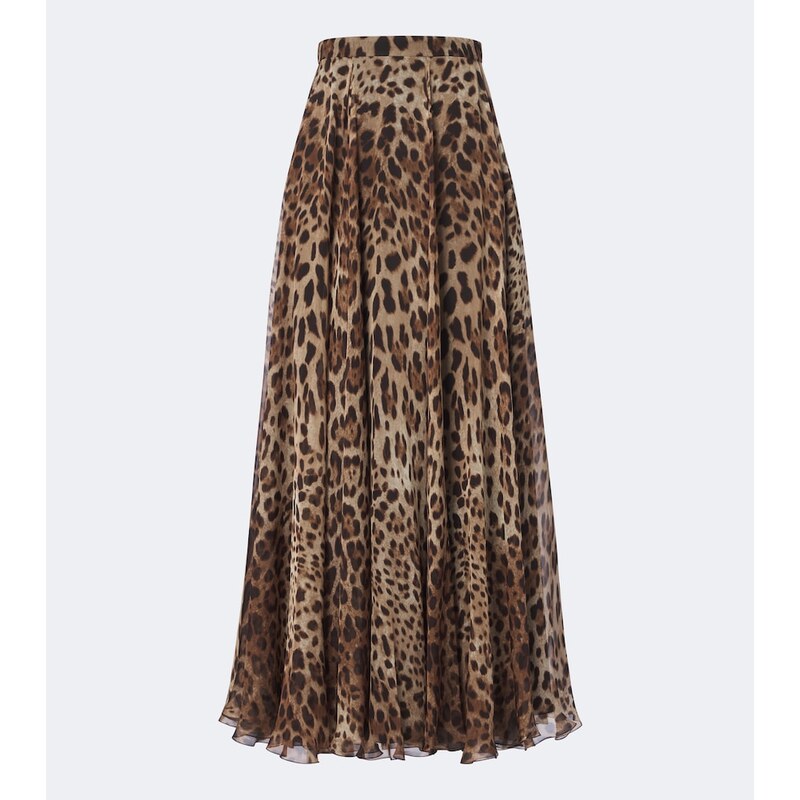 Dolce&Gabbana Leopard-print silk chiffon maxi skirt