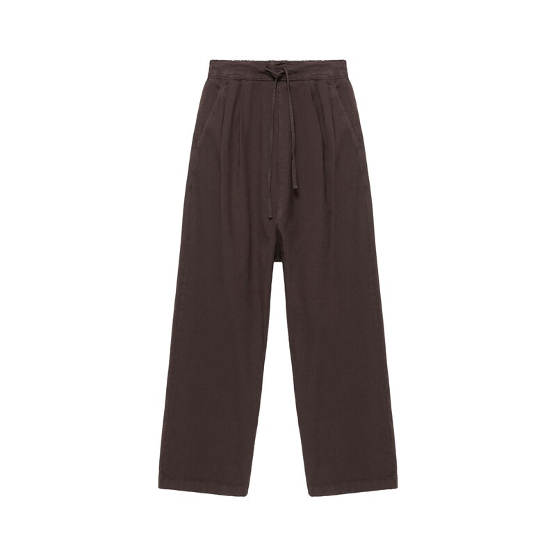Pull&Bear Džíny se sklady v pase čokoládová