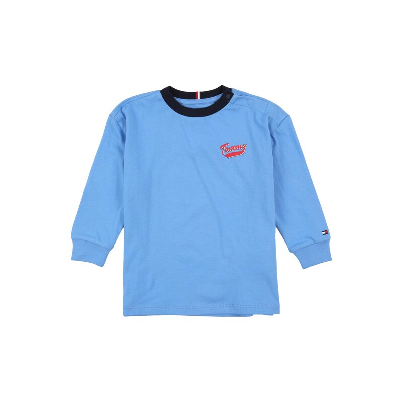 TOMMY HILFIGER Tričko námořnická modř / azurová / červená