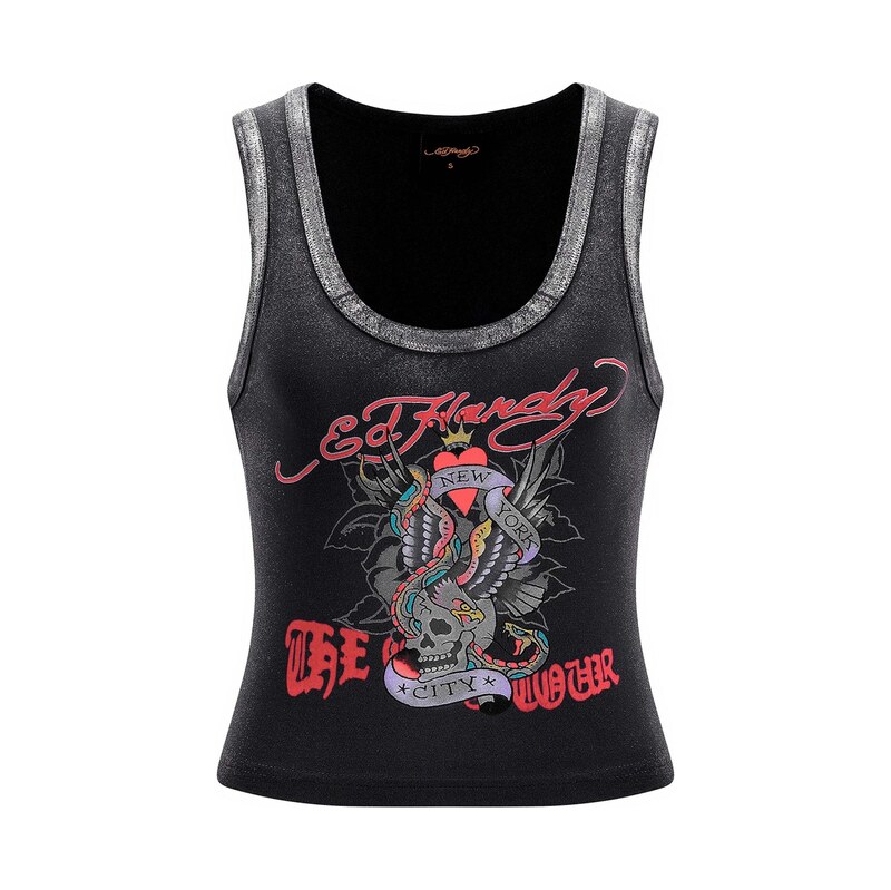 Ed Hardy Top Ed Nyc Skull Tour černá