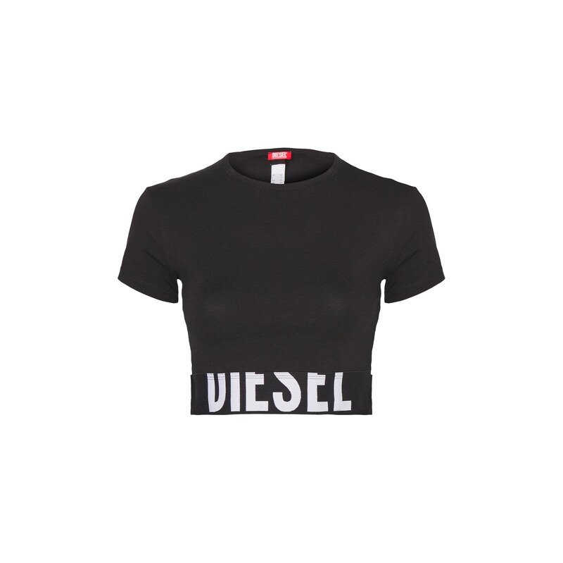 DIESEL Tričko černá / bílá