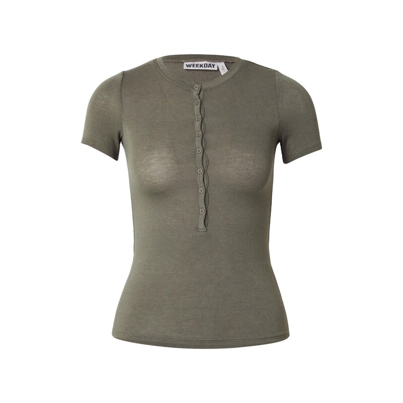 WEEKDAY Tričko Henny khaki
