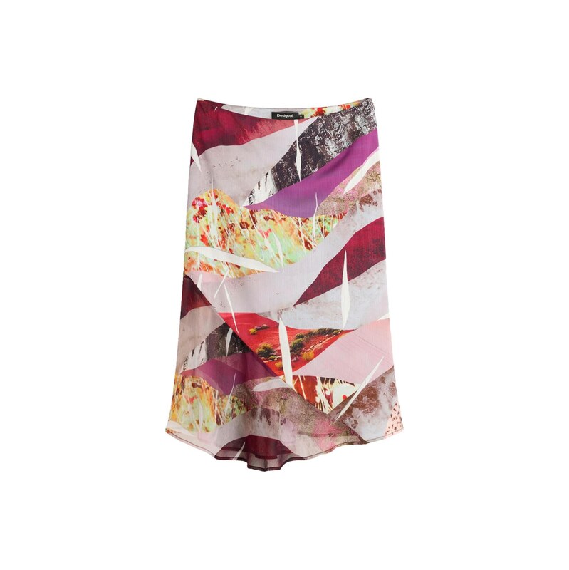 Desigual Sukně světle zelená / růžová / tmavě červená / černá