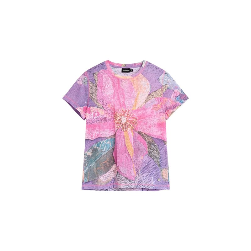 Desigual Tričko fialová / mix barev