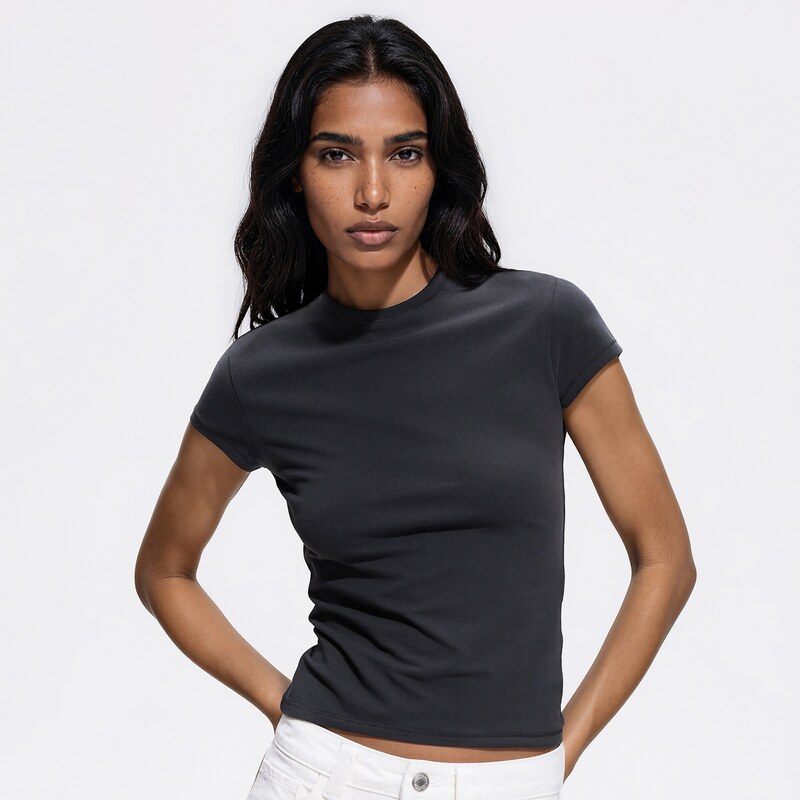 Reserved - Tričko slim fit - tmavě šedá