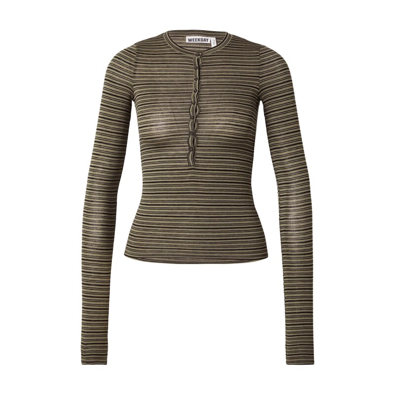 WEEKDAY Tričko khaki / černá