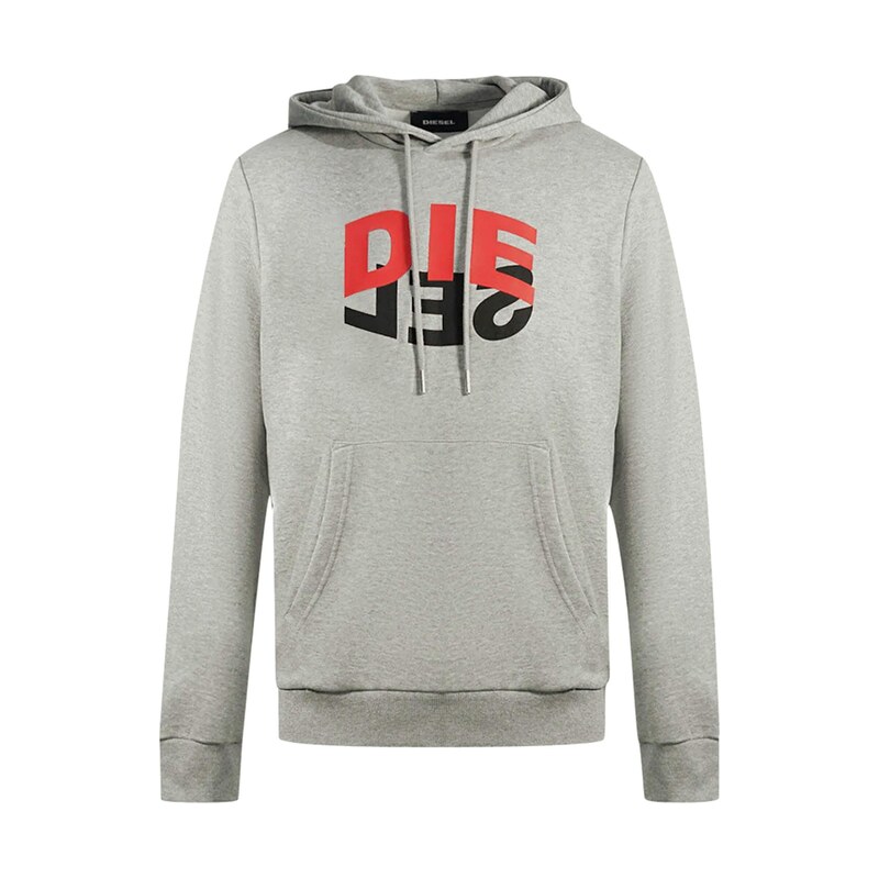 DIESEL Mikina S-GIRK-HOOD-N1 šedá