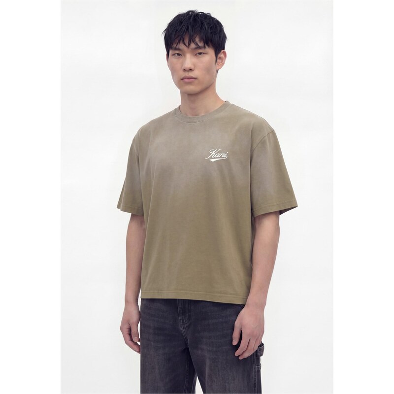 Karl Kani Tričko khaki / bílá