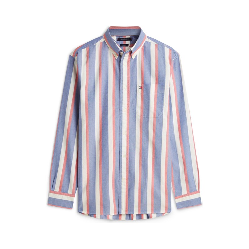 TOMMY HILFIGER Košile HERITAGE OXFORD šedobéžová / pastelově
