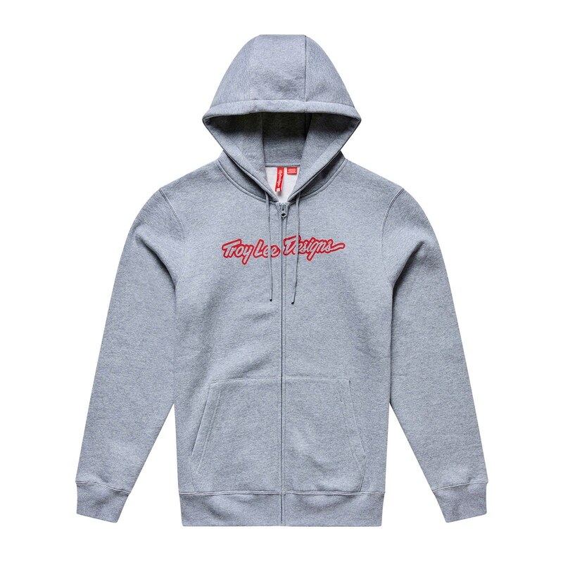 Troy Lee Designs Signature pánská mikina se zipem Gray heather