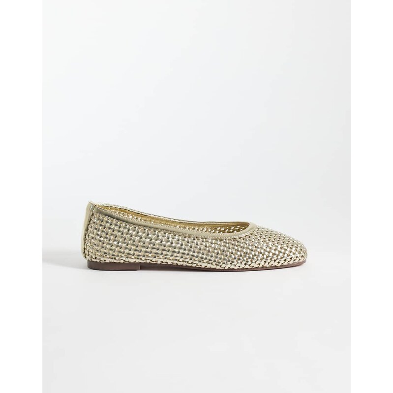 SIMMI Shoes Simmi London Islode woven ballet flats in gold
