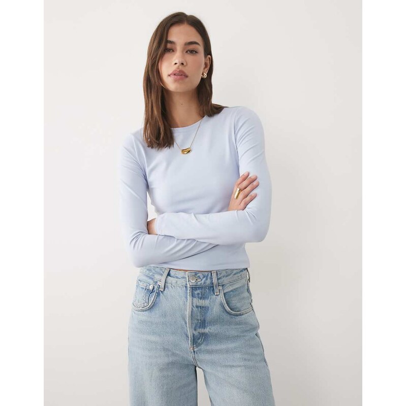 Supre Sleek Miley long sleeve top in chilly blue