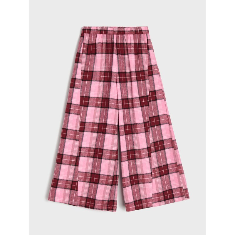 Sinsay - Wide leg kostkované kalhoty - vícebarevná