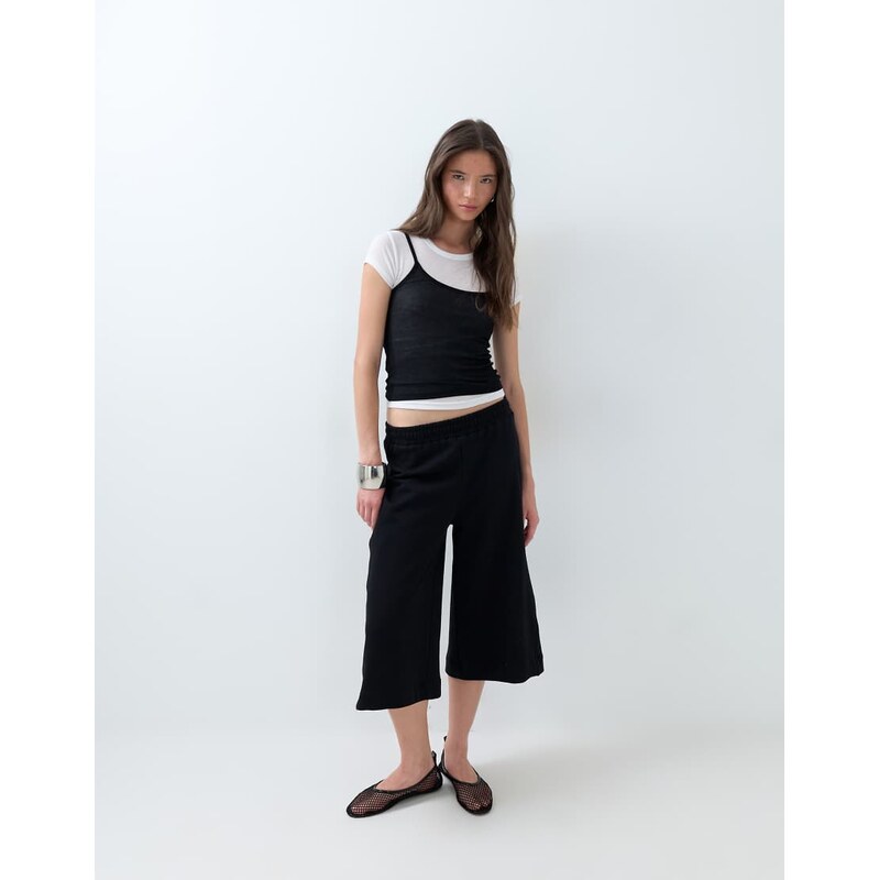 ASOS DESIGN sweat capris short in black