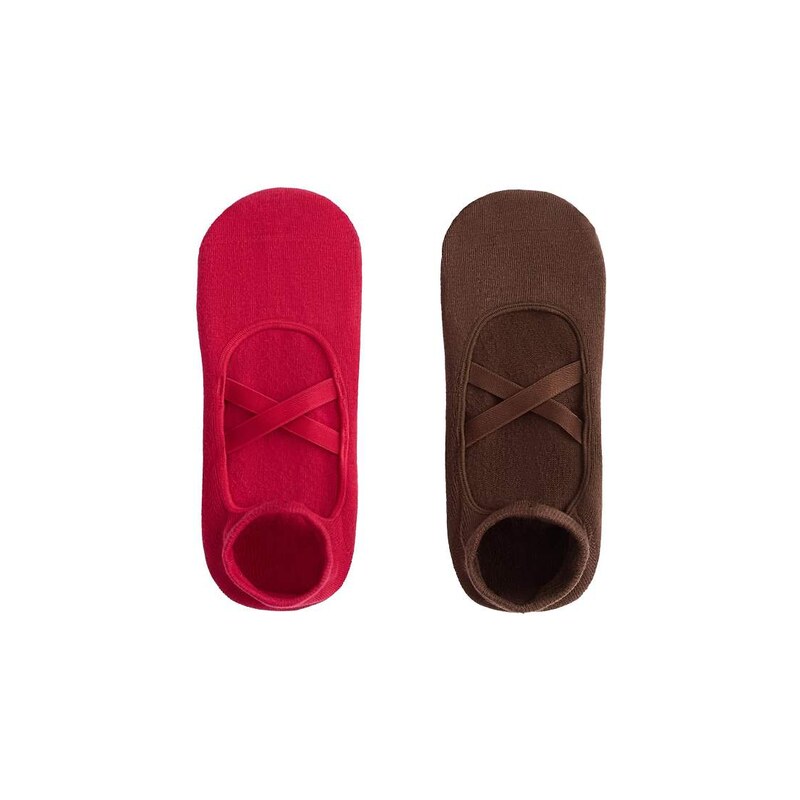 OYSHO 2 pairs of cotton blend yoga and pilates sneaker socks
