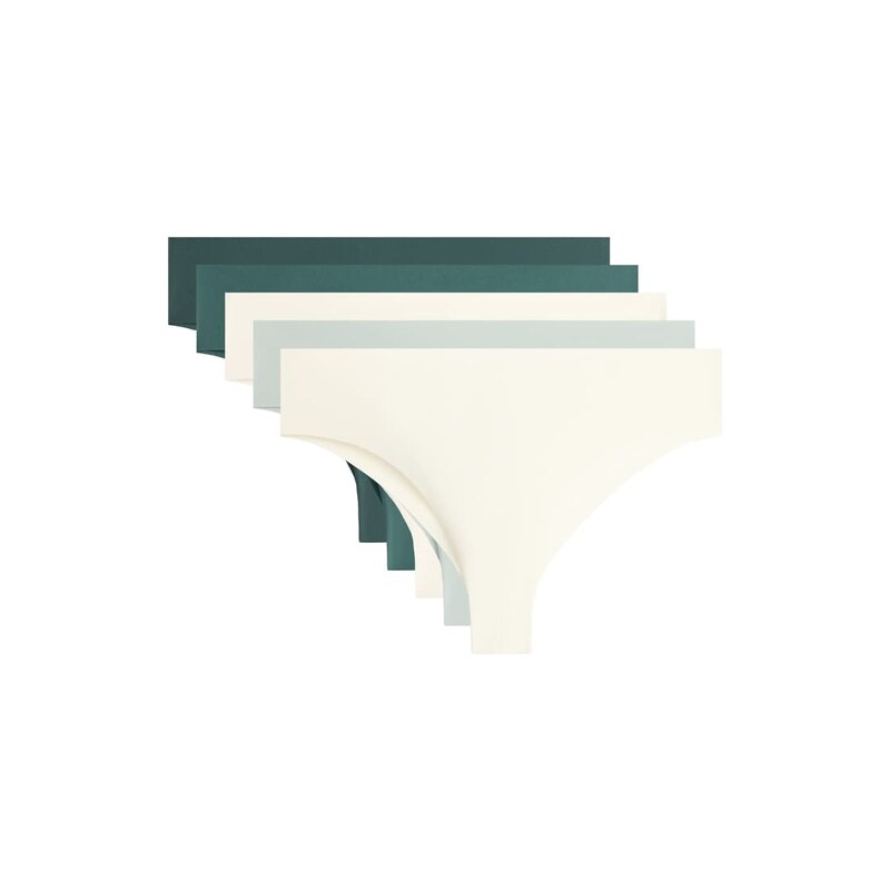 OYSHO 3 invisible polyamide blend laser-cut brazilian briefs in