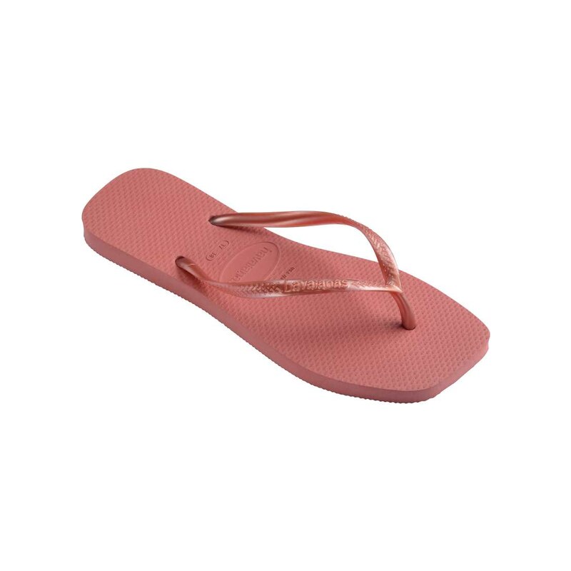 Havaianas slim square toe flip flops in clay-Orange