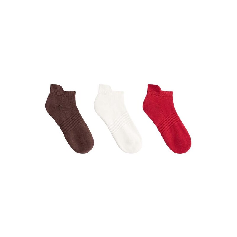 OYSHO 3 pairs of cotton blend sports sneaker socks with heel tab