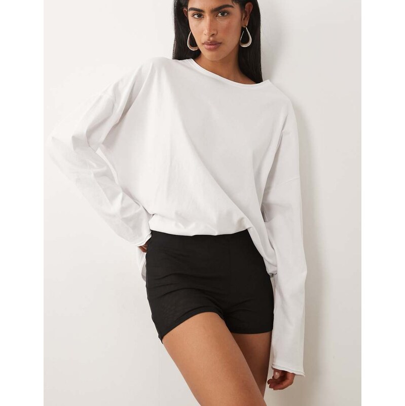 ASOS DESIGN sheer mesh mini short in black