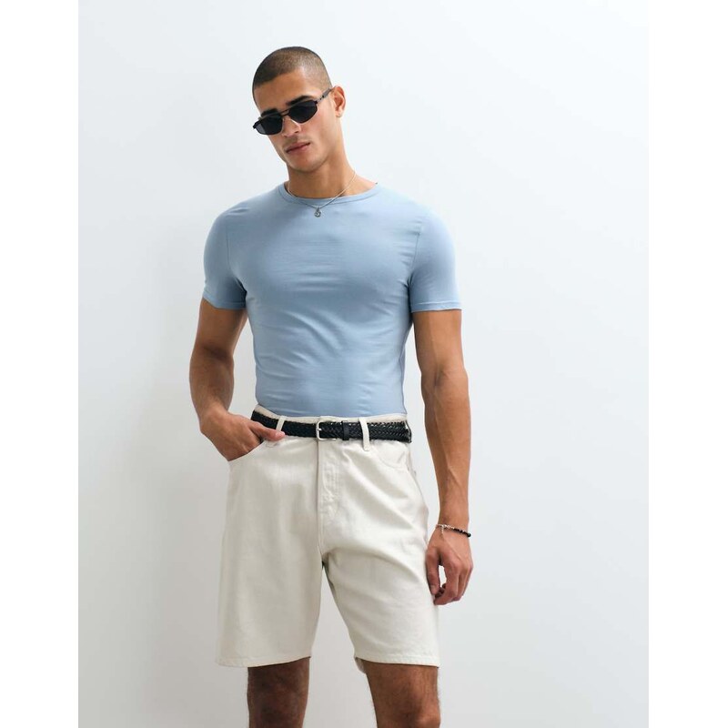 ASOS DESIGN Essentials muscle fit t-shirt in blue