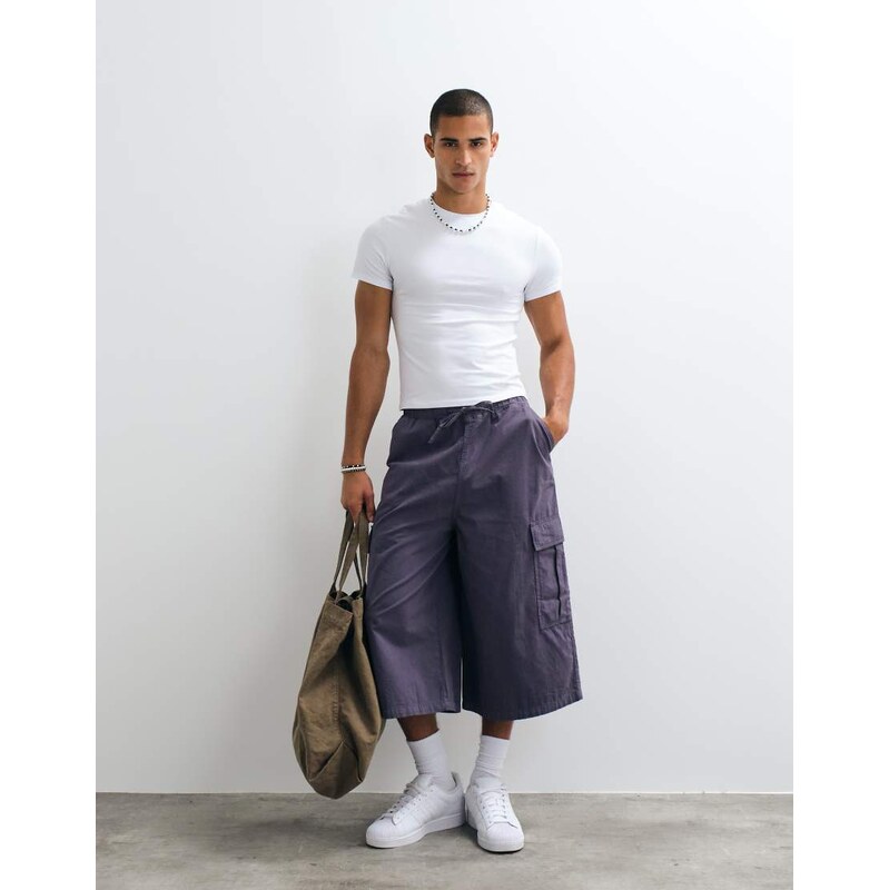 COLLUSION longline jort in plum-Purple