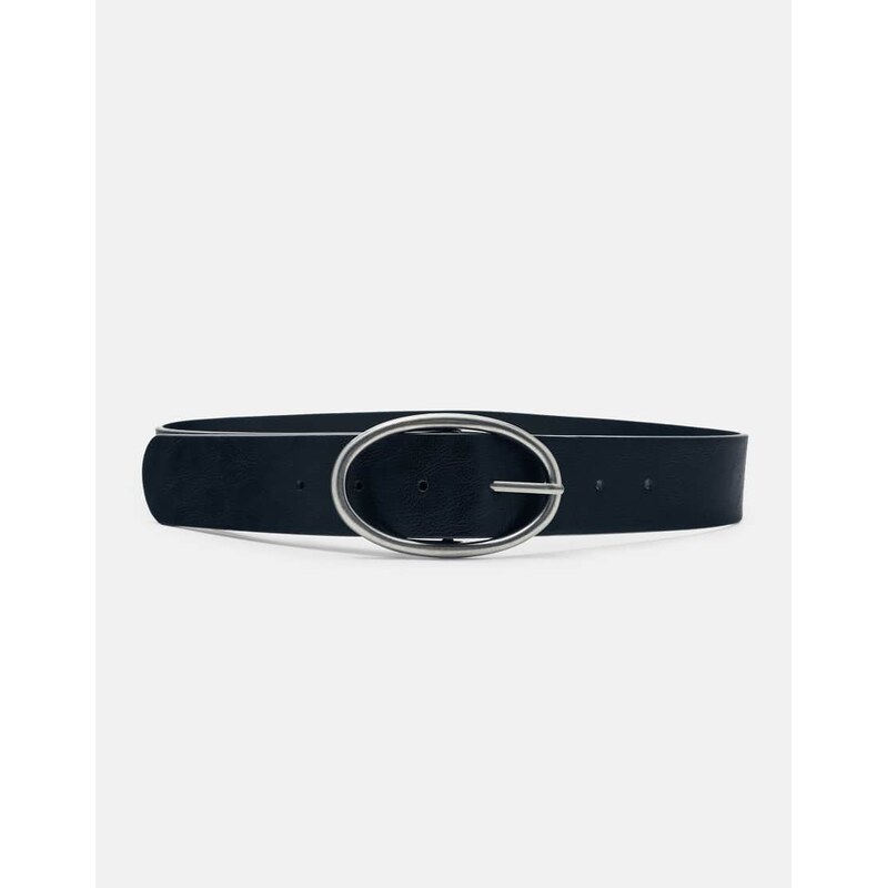 Pull&Bear Oval buckle belt in black