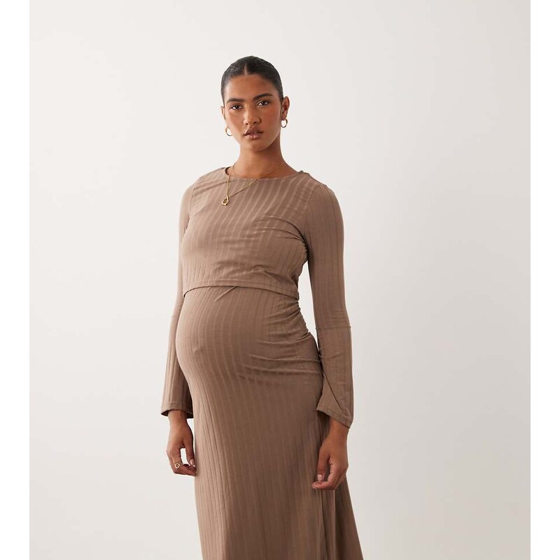 Mama.licious Mamalicious Maternity 2 in 1 ribbed jersey midi