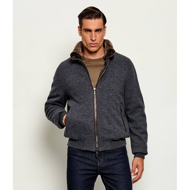 MooRER Péřová bunda bomber BELLATI | regular fit s přídavkem