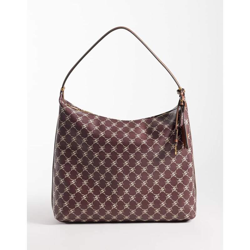Mango monogram shoulder bag in burgundy-Red