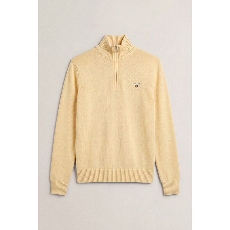 SVETR GANT CASUAL COTTON HALF ZIP MILD YELLOW