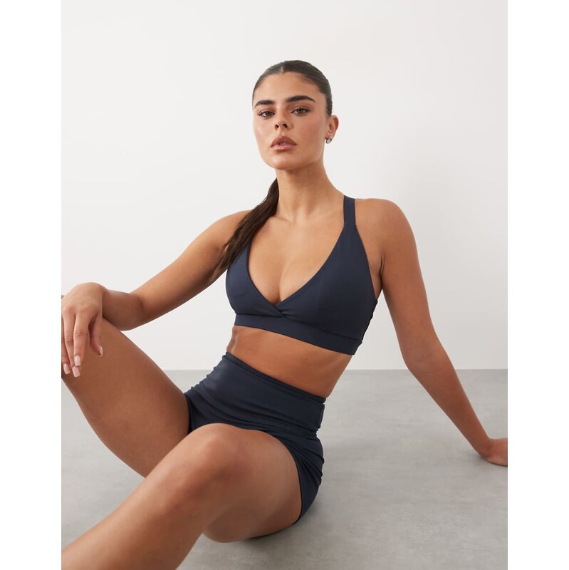4505 soft touch v neck medium support sports bra with adjustable