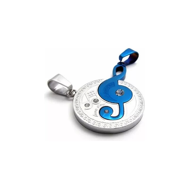Impress Jewelry Ocelové přívěsky pro dva se zirkony Hudební