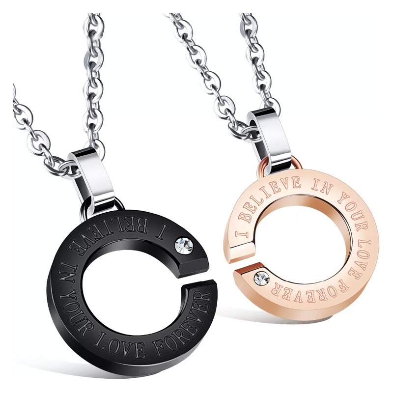 Impress Jewelry Ocelové přívěsky pro pár Love Forever