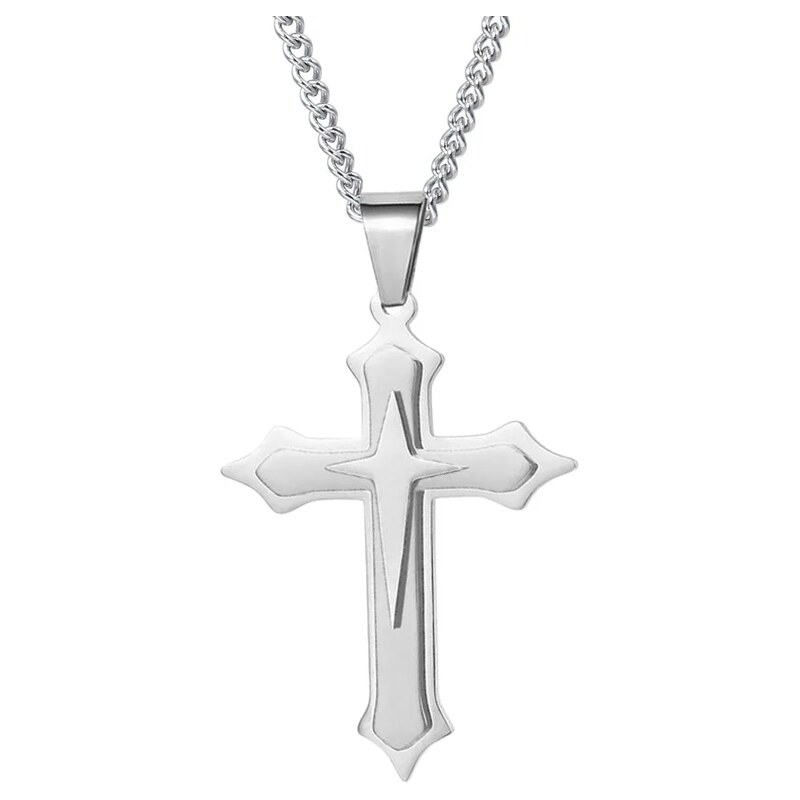 Impress Jewelry Přívěsek z chirurgické oceli křížek Lovin