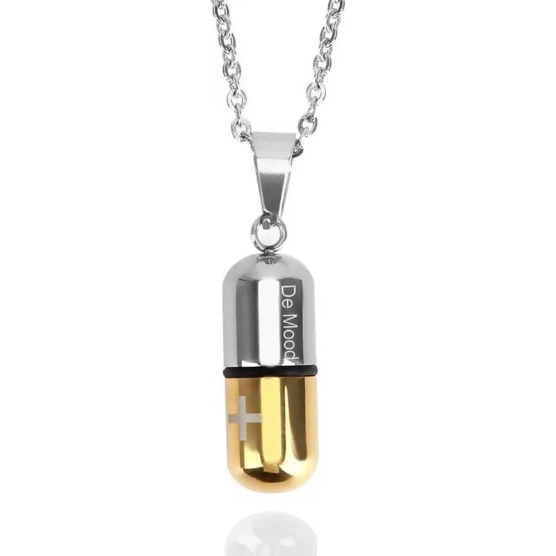 Impress Jewelry Přívěsek z chirurgické oceli Pilulka zlatá