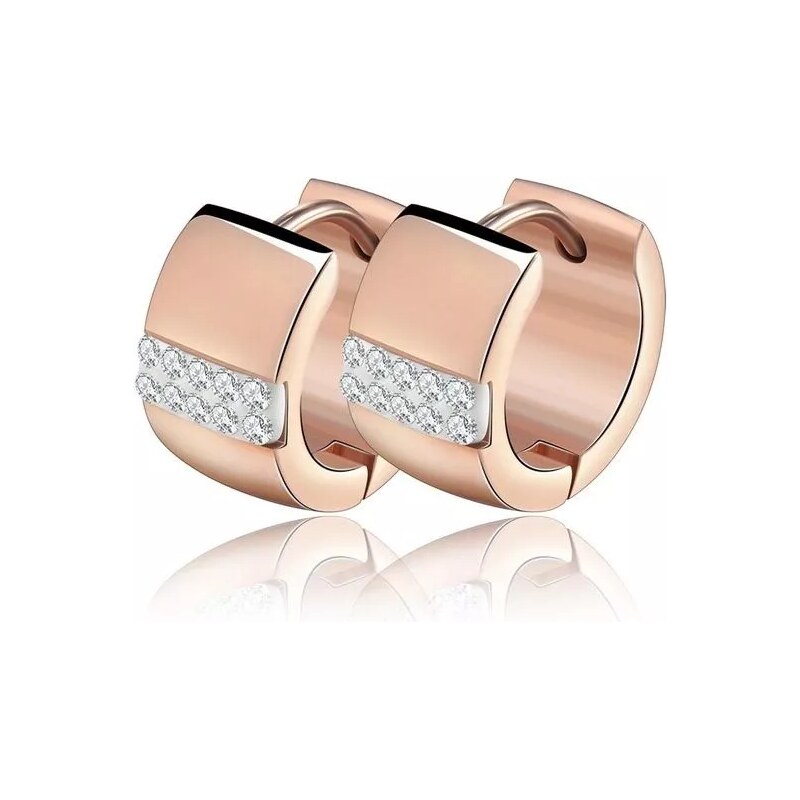 Impress Jewelry Ocelové Náušnice kruhy Loius Růžové