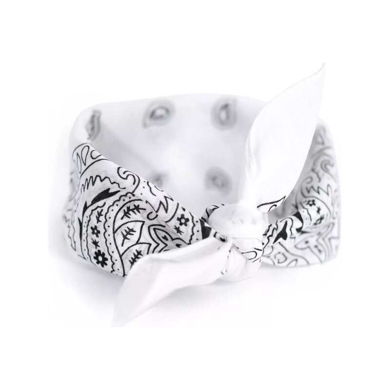 Artofpolo Bavlněný šátek Bandana 55 cm x 55 cm Bílý