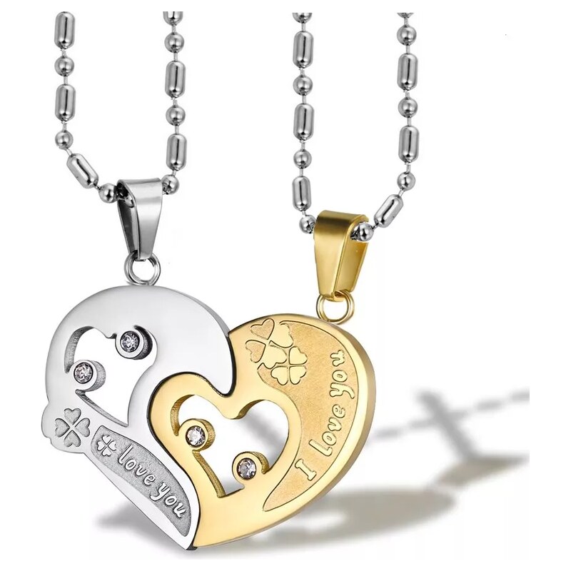 Impress Jewelry Ocelové přívěsky pro dva I love You zlato