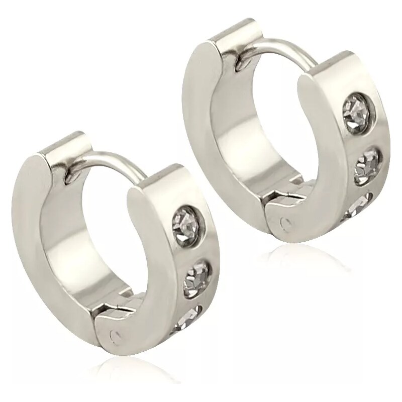 Impress Jewelry Ocelové Náušnice kruoužky s krystaly Agatha