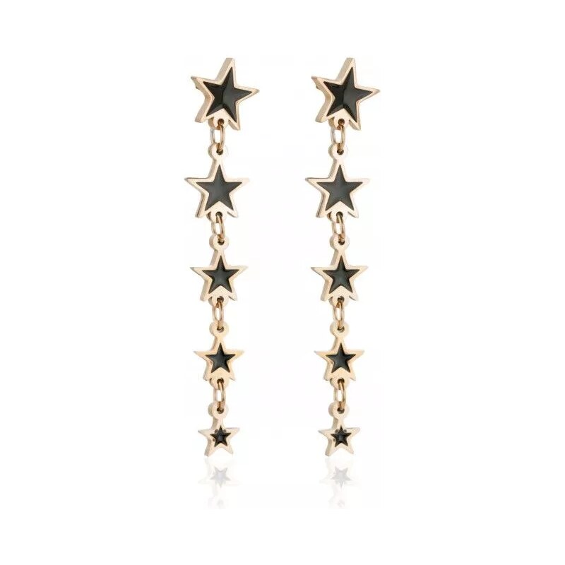 Impress Jewelry Puzetové visací Náušnice z oceli STAR Růžové
