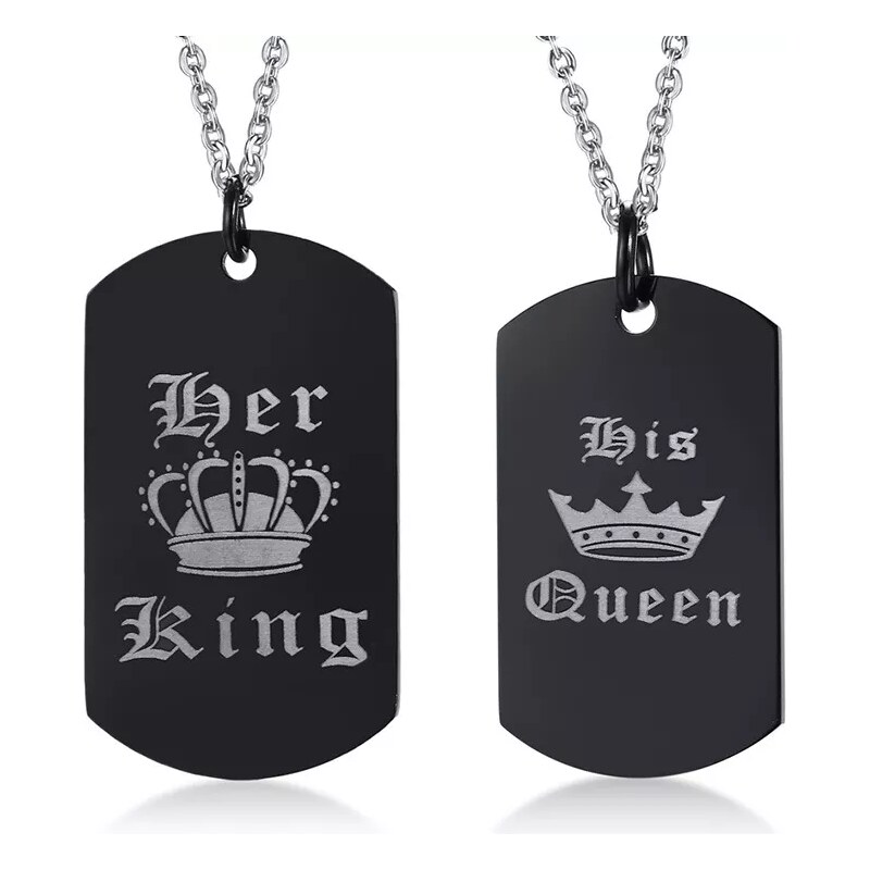 Impress Jewelry Ocelové přívěsky pro pár King and Queen