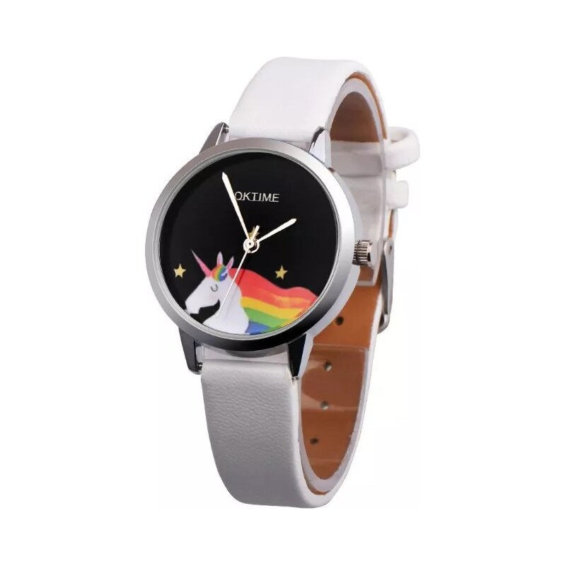 Shim Watch Oktime Dívčí hodinky UNICORN jednorožec Bílé