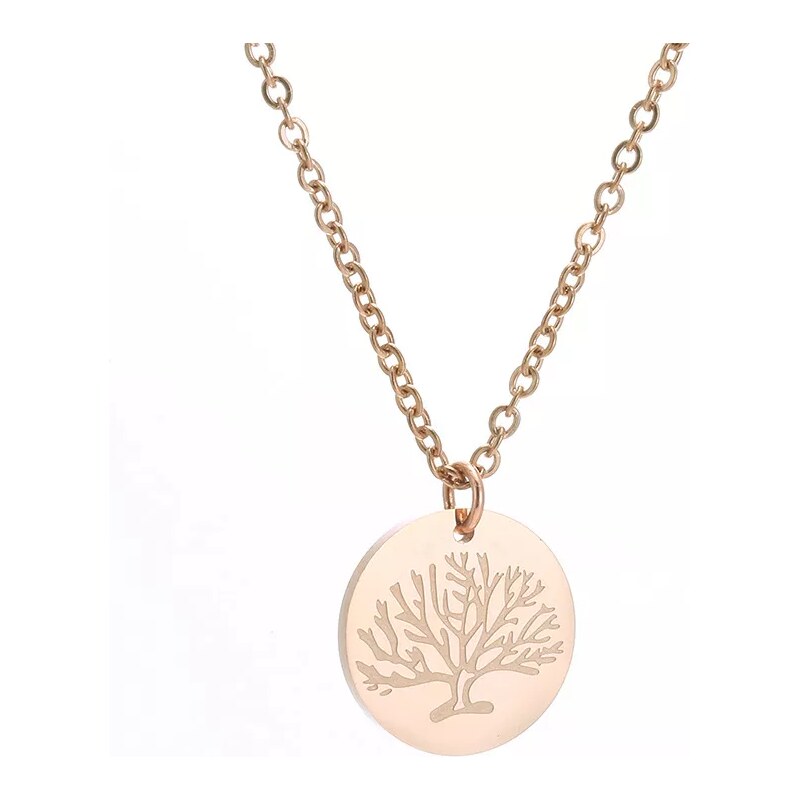 Impress Jewelry Ocelový náhrdelník Strom života Růžové zlato