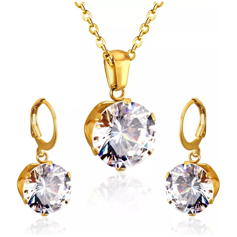 Impress Jewelry Sada šperků z chirurgické oceli Sansa zlatá /