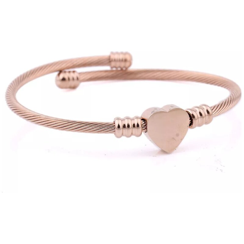 Impress Jewelry Zkroucený náramek z chirurgické oceli Srdce