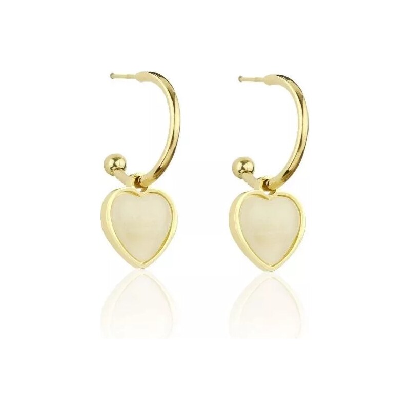 Impress Jewelry Kruhové náušnice z chirurgické oceli se srdíčkem