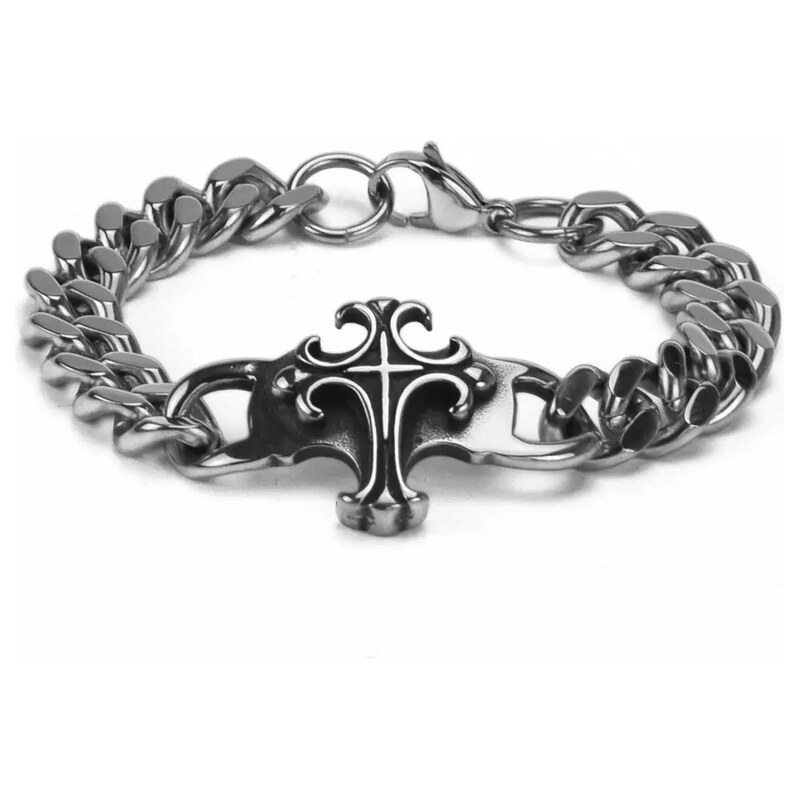 Impress Jewelry Náramek z chirurgické oceli Christ Cross