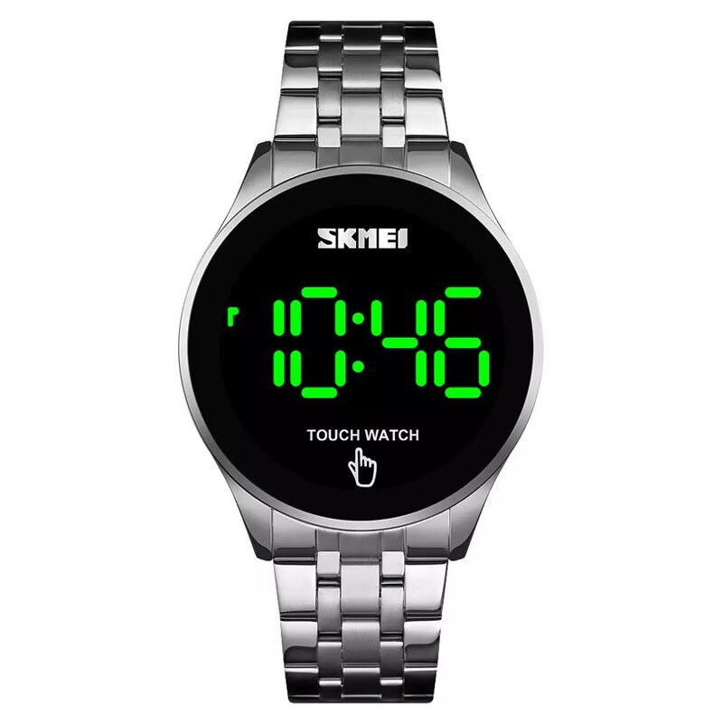 Skmei 1579 celokovové LED hodinky Touch Me Stříbrné