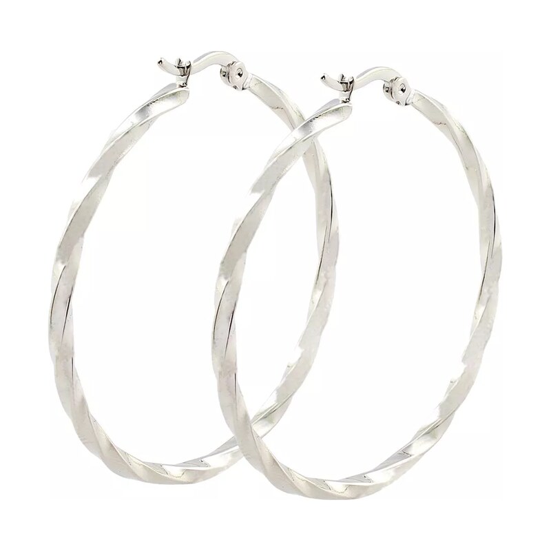 Impress Jewelry Ocelové Náušnice kruhy Galina Silver 50-55 mm